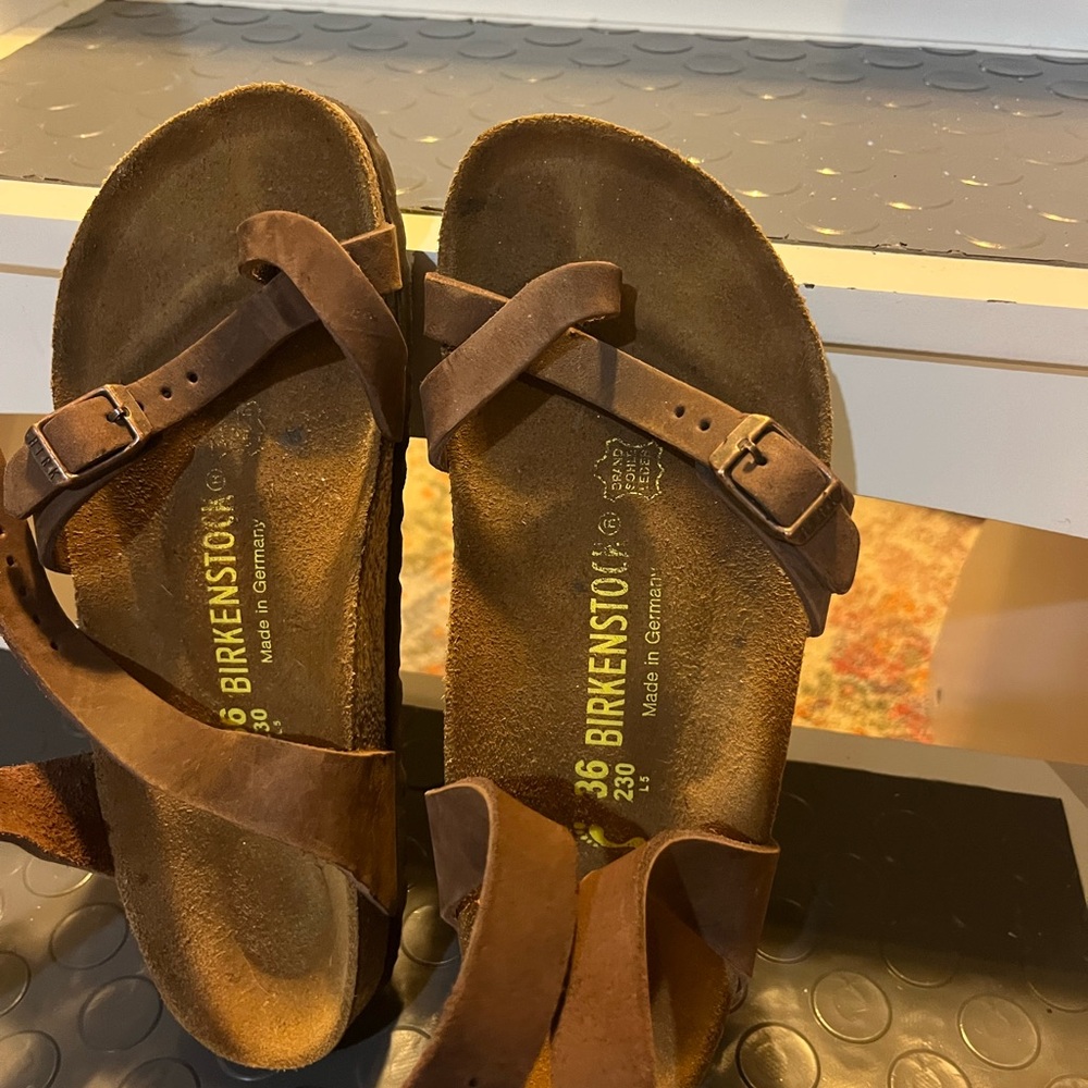Birkenstock Mayari Tan Leather Cross-Strap Sandals